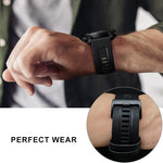 Cinturino per orologio xDfind in silicone effetto pelle con sgancio rapido, For Garmin 26mm, For Garmin 22mm