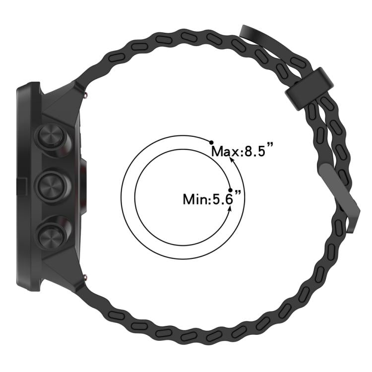 Cinturino per orologio in silicone con doppia fibbia xDfind Ocean, For Suunto 9 / 7 / Spartan Sport
