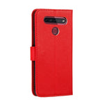 Custodia portafoglio in pelle con motivo piume per LG K51S