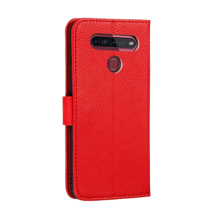 Custodia portafoglio in pelle con motivo piume per LG K51S