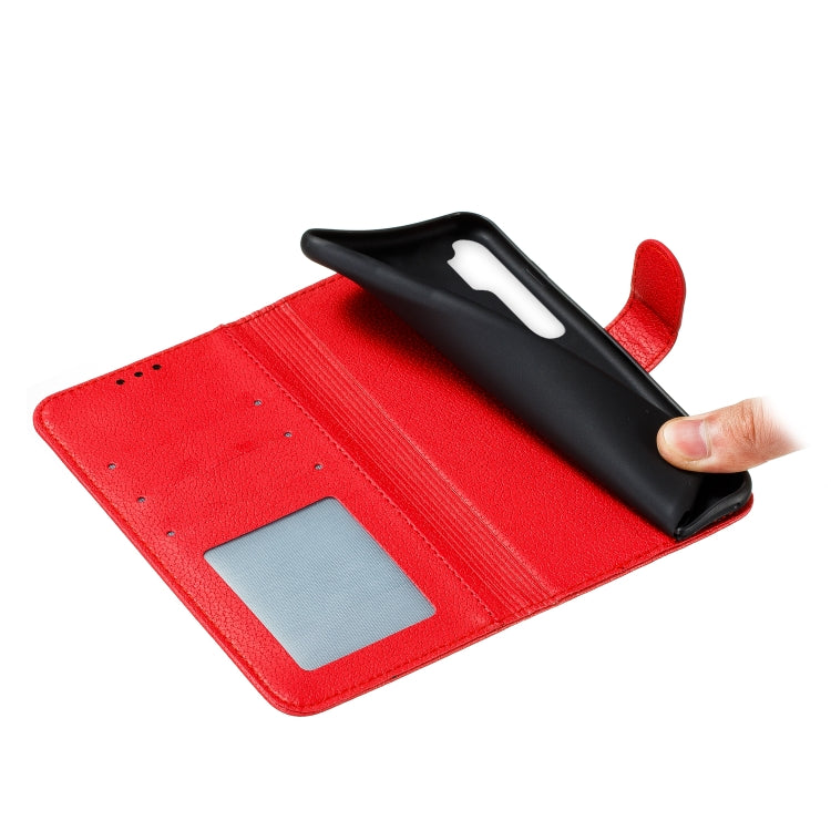 Custodia in pelle flip orizzontale con motivo a piume Litchi Texture con portafoglio, supporto e slot per carte, For Xiaomi Note 10 Lite