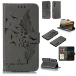 Custodia in pelle flip orizzontale con motivo a piume Litchi Texture con portafoglio, supporto e slot per carte, For Xiaomi Note 10 Lite
