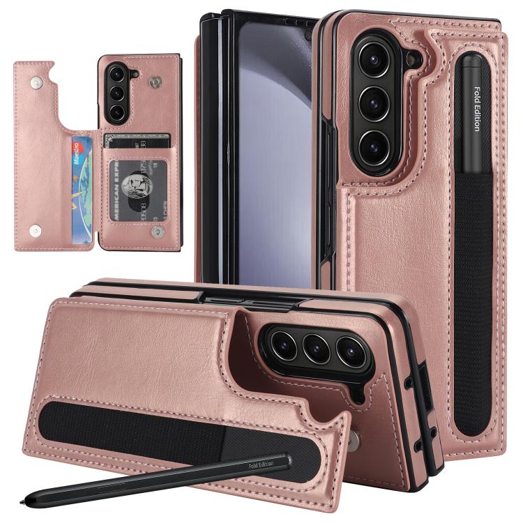 Custodia per telefono in PU pieghevole a copertura totale con doppia fibbia e scomparti per penna., For Galaxy Z Fold8 Ultra 5G, For Samsung Galaxy Z Fold7