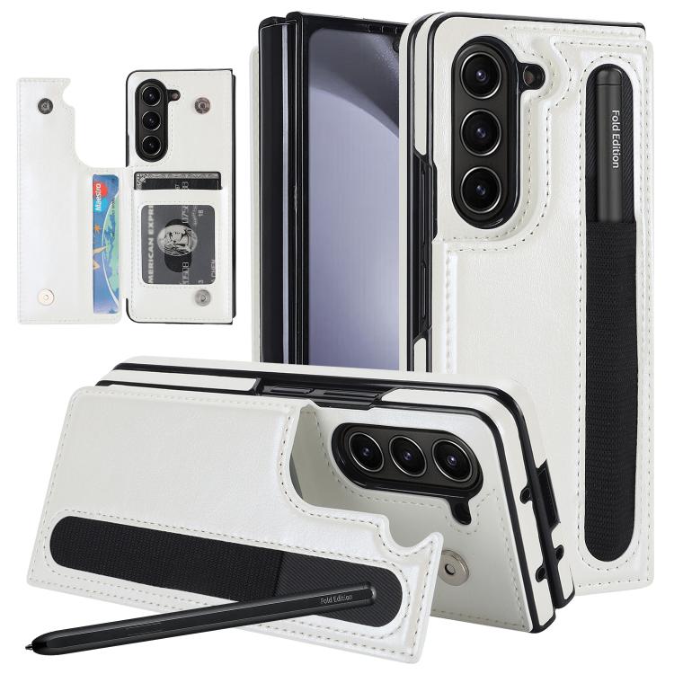 Custodia per telefono in PU pieghevole a copertura totale con doppia fibbia e scomparti per penna., For Galaxy Z Fold8 Ultra 5G, For Samsung Galaxy Z Fold7