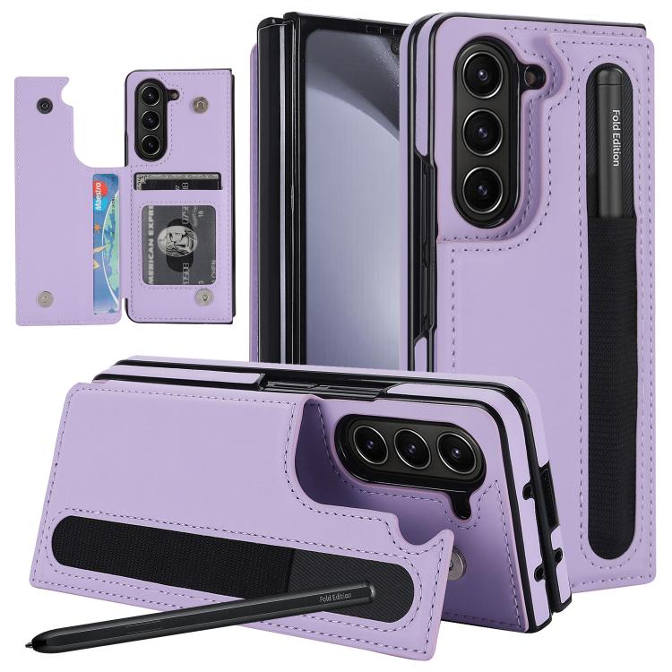 Custodia per telefono in PU pieghevole a copertura totale con doppia fibbia e scomparti per penna., For Galaxy Z Fold8 Ultra 5G, For Samsung Galaxy Z Fold7