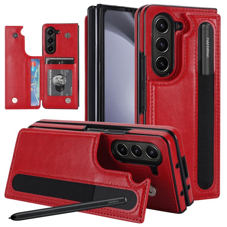 Custodia per telefono in PU pieghevole a copertura totale con doppia fibbia e scomparti per penna., For Galaxy Z Fold8 Ultra 5G, For Samsung Galaxy Z Fold7