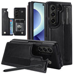 Custodia per telefono in PU pieghevole a copertura totale con doppia fibbia e scomparti per penna., For Galaxy Z Fold8 Ultra 5G, For Samsung Galaxy Z Fold7