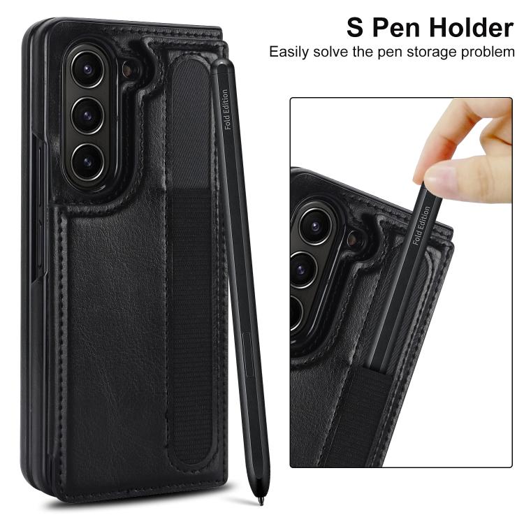 Custodia per telefono in PU pieghevole a copertura totale con doppia fibbia e scomparti per penna., For Galaxy Z Fold8 Ultra 5G, For Samsung Galaxy Z Fold7