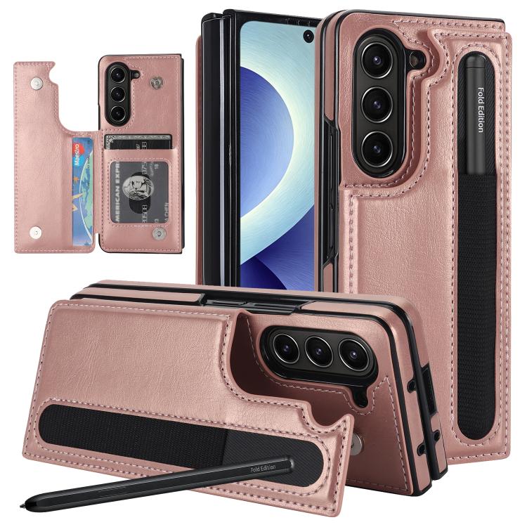 Custodia per telefono in PU pieghevole a copertura totale con doppia fibbia e scomparti per penna., For Galaxy Z Fold8 Ultra 5G, For Samsung Galaxy Z Fold7