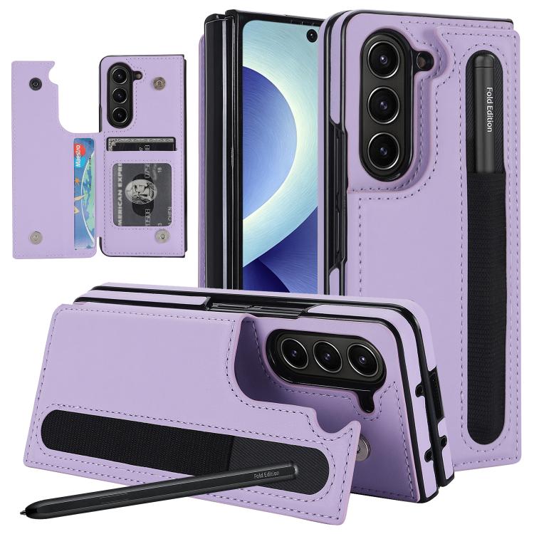 Custodia per telefono in PU pieghevole a copertura totale con doppia fibbia e scomparti per penna., For Galaxy Z Fold8 Ultra 5G, For Samsung Galaxy Z Fold7