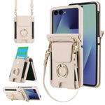 Portafoglio ad anello con scomparto per carte di credito, custodia in pelle per telefono., For Galaxy Z Flip8 5G, For Samsung Galaxy Z Flip7 5G