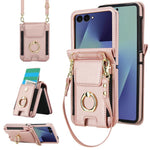 Portafoglio ad anello con scomparto per carte di credito, custodia in pelle per telefono., For Galaxy Z Flip8 5G, For Samsung Galaxy Z Flip7 5G