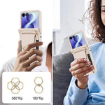 Portafoglio ad anello con scomparto per carte di credito, custodia in pelle per telefono., For Galaxy Z Flip8 5G, For Samsung Galaxy Z Flip7 5G