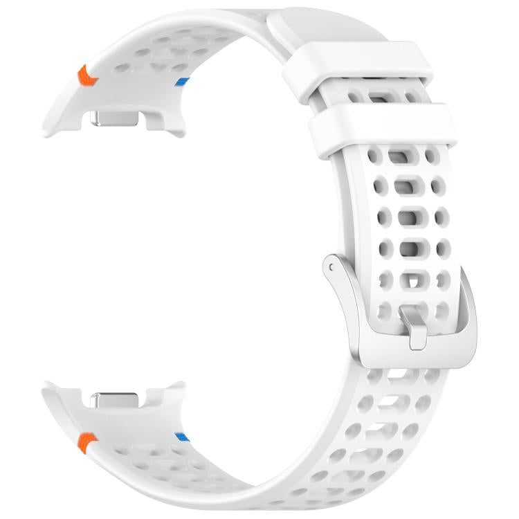 Cinturino per orologio xDfind in silicone traspirante con fibbia in lega argentata e fori., For Samsung Galaxy Watch8 / Watch8 Classic