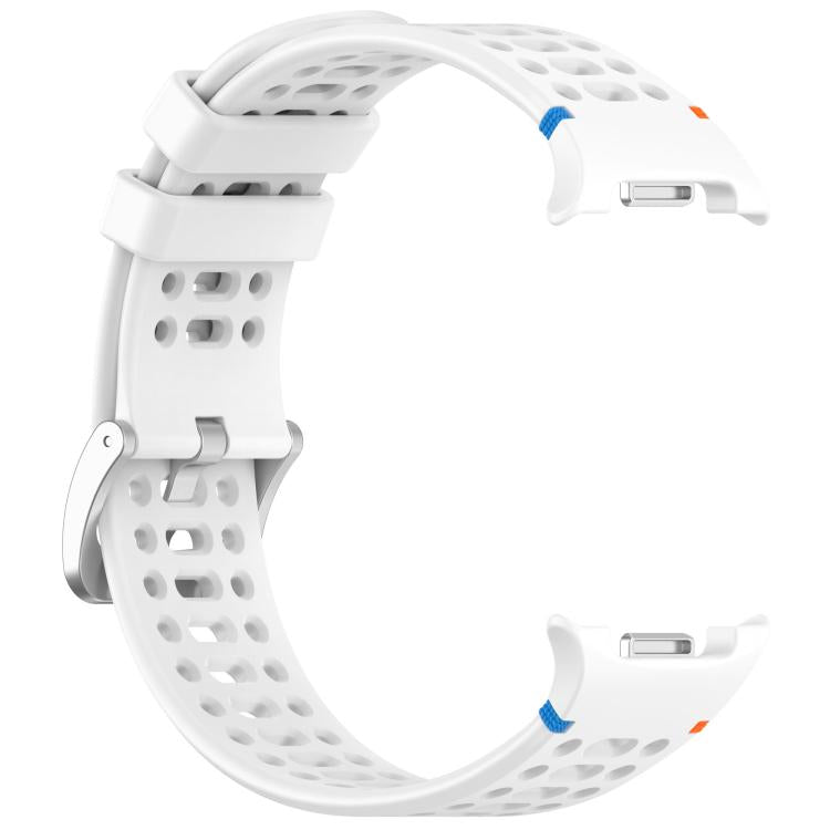 Cinturino per orologio xDfind in silicone traspirante con fibbia in lega argentata e fori., For Samsung Galaxy Watch8 / Watch8 Classic