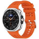 Cinturino per orologio xDfind in silicone traspirante con fibbia in lega argentata e fori., For Samsung Galaxy Watch8 / Watch8 Classic