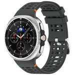 Cinturino per orologio xDfind in silicone traspirante con fibbia in lega argentata e fori., For Samsung Galaxy Watch8 / Watch8 Classic
