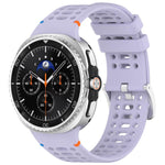 Cinturino per orologio xDfind in silicone traspirante con fibbia in lega argentata e fori., For Samsung Galaxy Watch8 / Watch8 Classic