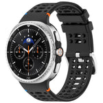 Cinturino per orologio xDfind in silicone traspirante con fibbia in lega argentata e fori., For Samsung Galaxy Watch8 / Watch8 Classic