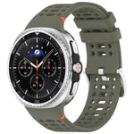 Cinturino per orologio xDfind in silicone traspirante con fibbia in lega argentata e fori., For Samsung Galaxy Watch8 / Watch8 Classic