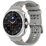 Cinturino per orologio xDfind in silicone traspirante con fibbia in lega argentata e fori., For Samsung Galaxy Watch8 / Watch8 Classic
