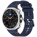 Cinturino per orologio xDfind in silicone traspirante con fibbia in lega argentata e fori., For Samsung Galaxy Watch8 / Watch8 Classic