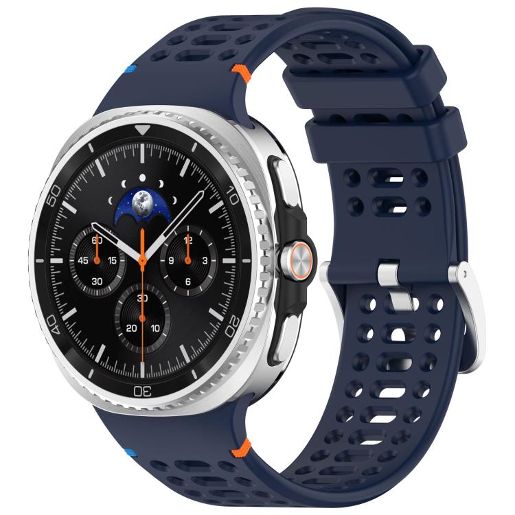 Cinturino per orologio xDfind in silicone traspirante con fibbia in lega argentata e fori., For Samsung Galaxy Watch8 / Watch8 Classic