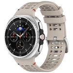 Cinturino per orologio xDfind in silicone traspirante con fibbia in lega argentata e fori., For Samsung Galaxy Watch8 / Watch8 Classic