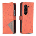 Custodia per telefono in pelle con texture a rombi e fibbia magnetica., For Galaxy Z Fold8 5G, For Galaxy Z Fold8 Ultra 5G, For Samsung Galaxy Z Fold7, For Samsung Galaxy Z Fold6