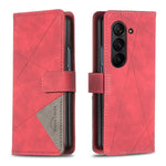 Custodia per telefono in pelle con texture a rombi e fibbia magnetica., For Galaxy Z Fold8 5G, For Galaxy Z Fold8 Ultra 5G, For Samsung Galaxy Z Fold7, For Samsung Galaxy Z Fold6