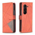 Custodia per telefono in pelle con texture a rombi e fibbia magnetica., For Galaxy Z Fold8 5G, For Galaxy Z Fold8 Ultra 5G, For Samsung Galaxy Z Fold7, For Samsung Galaxy Z Fold6