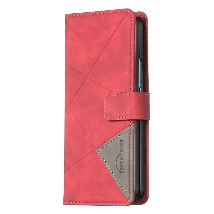 Custodia per telefono in pelle con texture a rombi e fibbia magnetica., For Samsung Galaxy Z Fold5