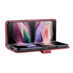 Custodia per telefono in pelle con texture a rombi e fibbia magnetica., For Samsung Galaxy Z Fold5