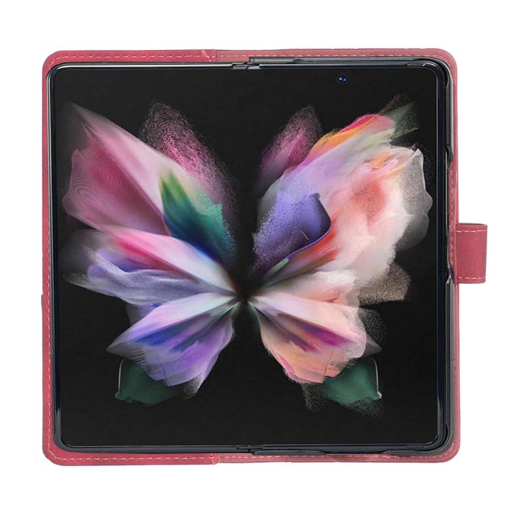 Custodia per telefono in pelle con texture a rombi e fibbia magnetica., For Samsung Galaxy Z Fold5