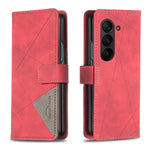 Custodia per telefono in pelle con texture a rombi e fibbia magnetica., For Galaxy Z Fold8 5G, For Galaxy Z Fold8 Ultra 5G, For Samsung Galaxy Z Fold7, For Samsung Galaxy Z Fold6
