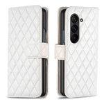 Portafoglio con motivo a reticolo di diamanti e custodia a libro in pelle per telefono, For Galaxy Z Fold8 5G, For Galaxy Z Fold8 Ultra 5G, For Samsung Galaxy Z Fold7, For Samsung Galaxy Z Fold6