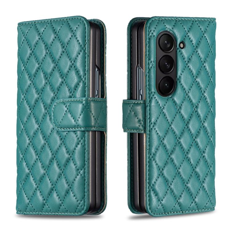 Portafoglio con motivo a reticolo di diamanti e custodia a libro in pelle per telefono, For Galaxy Z Fold8 5G, For Galaxy Z Fold8 Ultra 5G, For Samsung Galaxy Z Fold7, For Samsung Galaxy Z Fold6