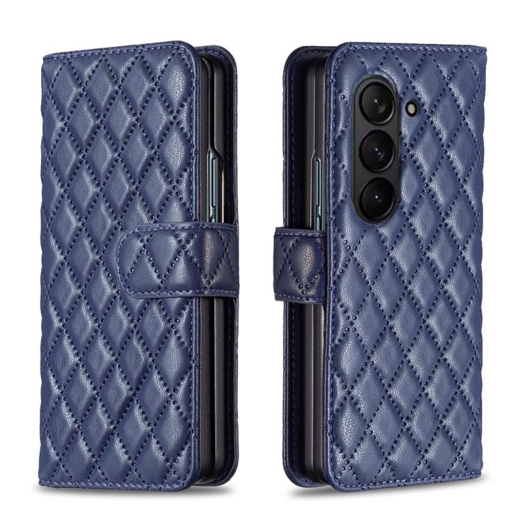 Portafoglio con motivo a reticolo di diamanti e custodia a libro in pelle per telefono, For Galaxy Z Fold8 5G, For Galaxy Z Fold8 Ultra 5G, For Samsung Galaxy Z Fold7, For Samsung Galaxy Z Fold6