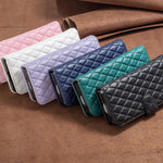 Portafoglio con motivo a reticolo di diamanti e custodia a libro in pelle per telefono, For Galaxy Z Fold8 5G, For Galaxy Z Fold8 Ultra 5G, For Samsung Galaxy Z Fold7, For Samsung Galaxy Z Fold6