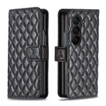 Portafoglio con motivo a reticolo di diamanti e custodia a libro in pelle per telefono, For Galaxy Z Fold8 5G, For Galaxy Z Fold8 Ultra 5G, For Samsung Galaxy Z Fold7, For Samsung Galaxy Z Fold6