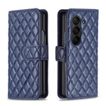 Portafoglio con motivo a reticolo di diamanti e custodia a libro in pelle per telefono, For Galaxy Z Fold8 5G, For Galaxy Z Fold8 Ultra 5G, For Samsung Galaxy Z Fold7, For Samsung Galaxy Z Fold6