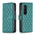Portafoglio con motivo a reticolo di diamanti e custodia a libro in pelle per telefono, For Galaxy Z Fold8 5G, For Galaxy Z Fold8 Ultra 5G, For Samsung Galaxy Z Fold7, For Samsung Galaxy Z Fold6