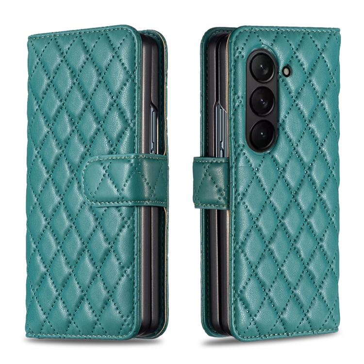 Portafoglio con motivo a reticolo di diamanti e custodia a libro in pelle per telefono, For Galaxy Z Fold8 5G, For Galaxy Z Fold8 Ultra 5G, For Samsung Galaxy Z Fold7, For Samsung Galaxy Z Fold6