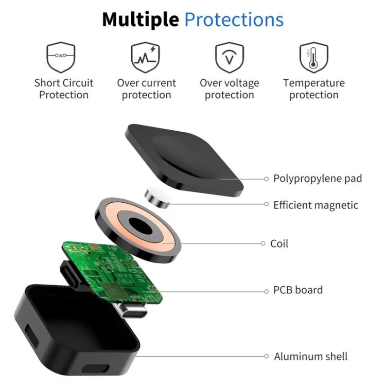 Caricabatterie wireless magnetico portatile a 8 pin xDfind per Apple Watch