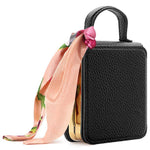 Specchietto per il trucco con motivo litchi e custodia per telefono in PU con foulard di seta, For Galaxy Z Flip8 5G, For Samsung Galaxy Z Flip7