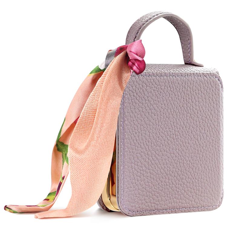 Specchietto per il trucco con motivo litchi e custodia per telefono in PU con foulard di seta, For Galaxy Z Flip8 5G, For Samsung Galaxy Z Flip7
