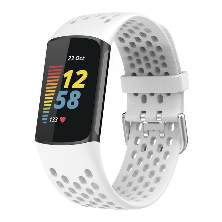 Cinturino per orologio in silicone traspirante con fori xDfind, For Fitbit Charge 6 / 5