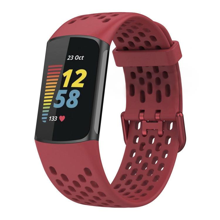 Cinturino per orologio in silicone traspirante con fori xDfind, For Fitbit Charge 6 / 5