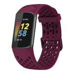 Cinturino per orologio in silicone traspirante con fori xDfind, For Fitbit Charge 6 / 5