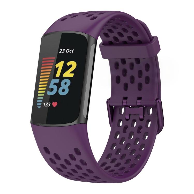 Cinturino per orologio in silicone traspirante con fori xDfind, For Fitbit Charge 6 / 5